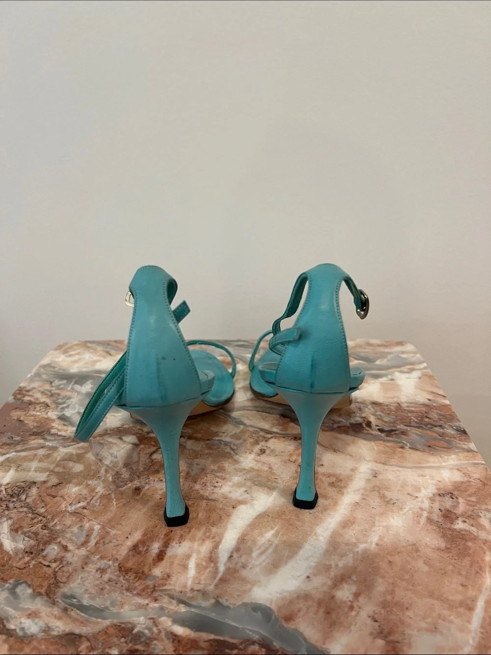 Manolo Blahnik Turquoise Ankle-Strap Sandals